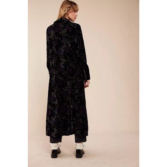NWT Free People Women’s Floral Velvet Jones Duster Size  Small - Boho Whimsygoth - Picture 2 of 12